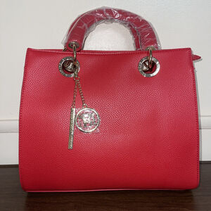 NWTs MRSP $129 Badgley Mischka Red Vegan Leather Handbag